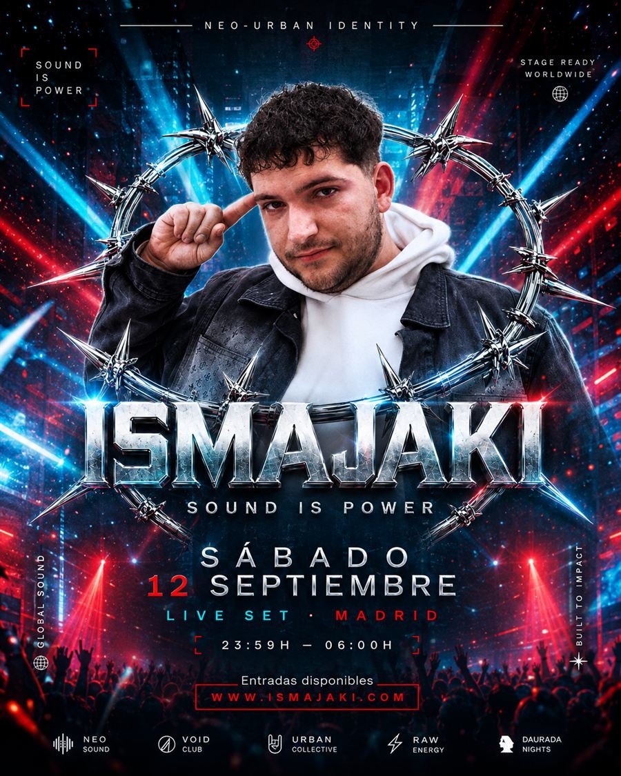 Cartel de ISMAJAKI con la corona de alambre