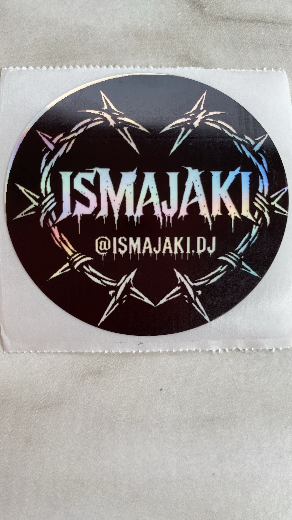 Sticker holográfico del corazón de alambre